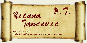 Milana Tančević vizit kartica